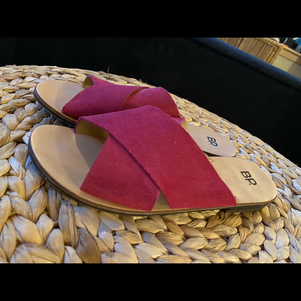 BP. Suede Slides, Pink, sz 7